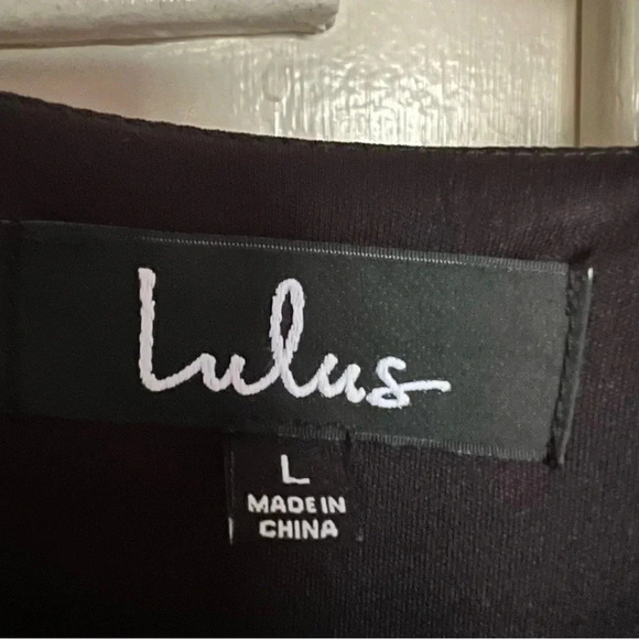 Lulus Wondrous Water Lilies Maxi Dress black floral print High Slit Size Large - Picture 9 of 11